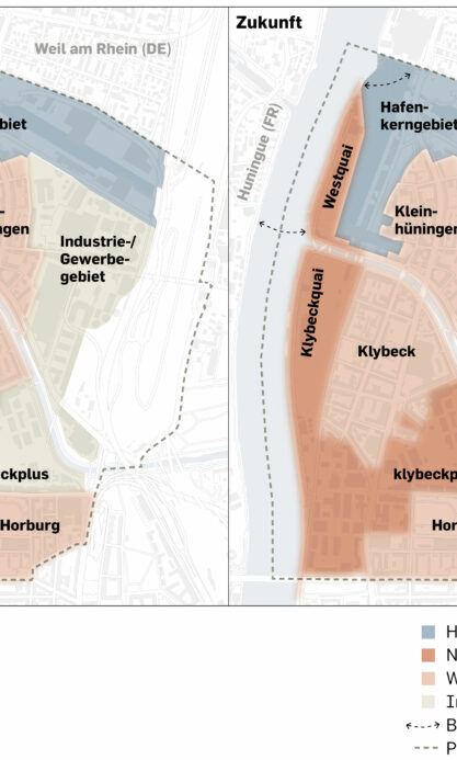 Klybeckquai und Westquai innerhalb von Klybeck-Kleinhüningen