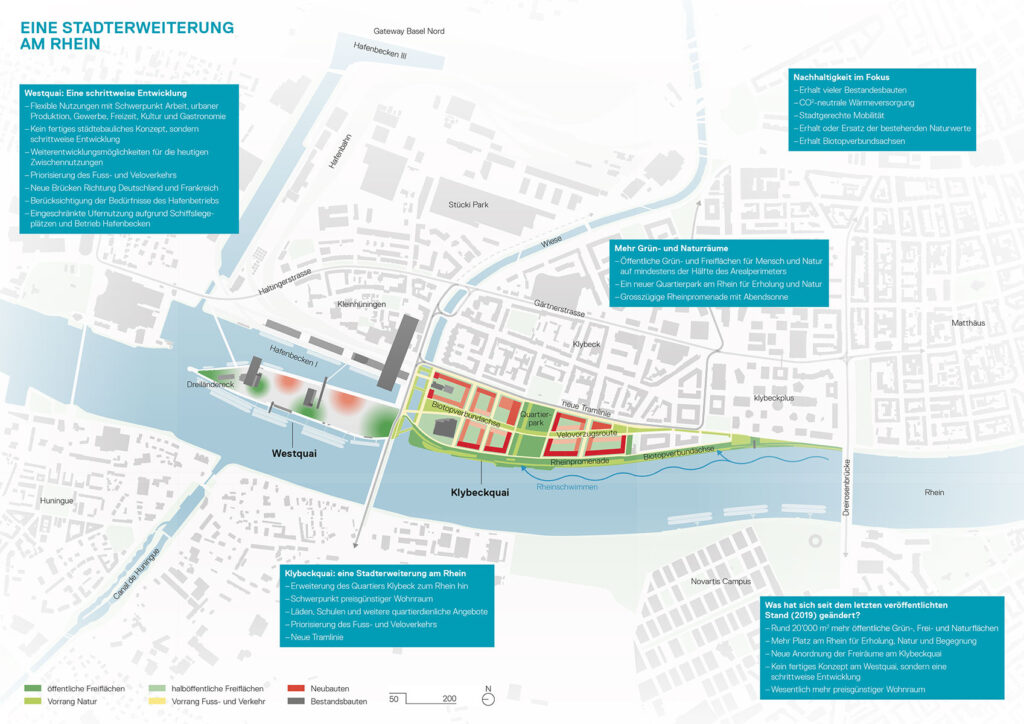 Darstellung des neuen Planungsvorschlags Klybeckquai-Westquai